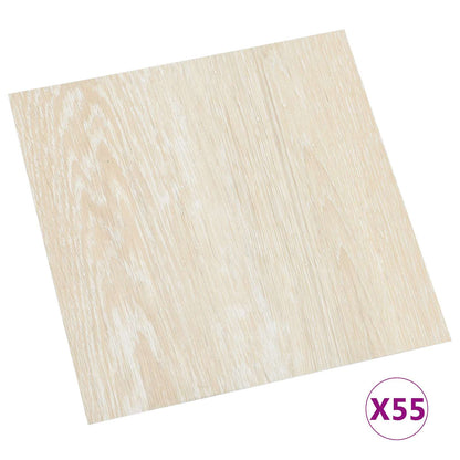 vidaXL Flooring Planks 5.11 m² 55 pcs PVC White and Beige