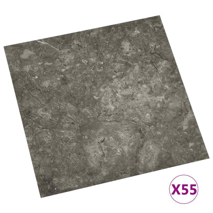 vidaXL Flooring Planks 5.11 m² 55 pcs PVC Gray and White