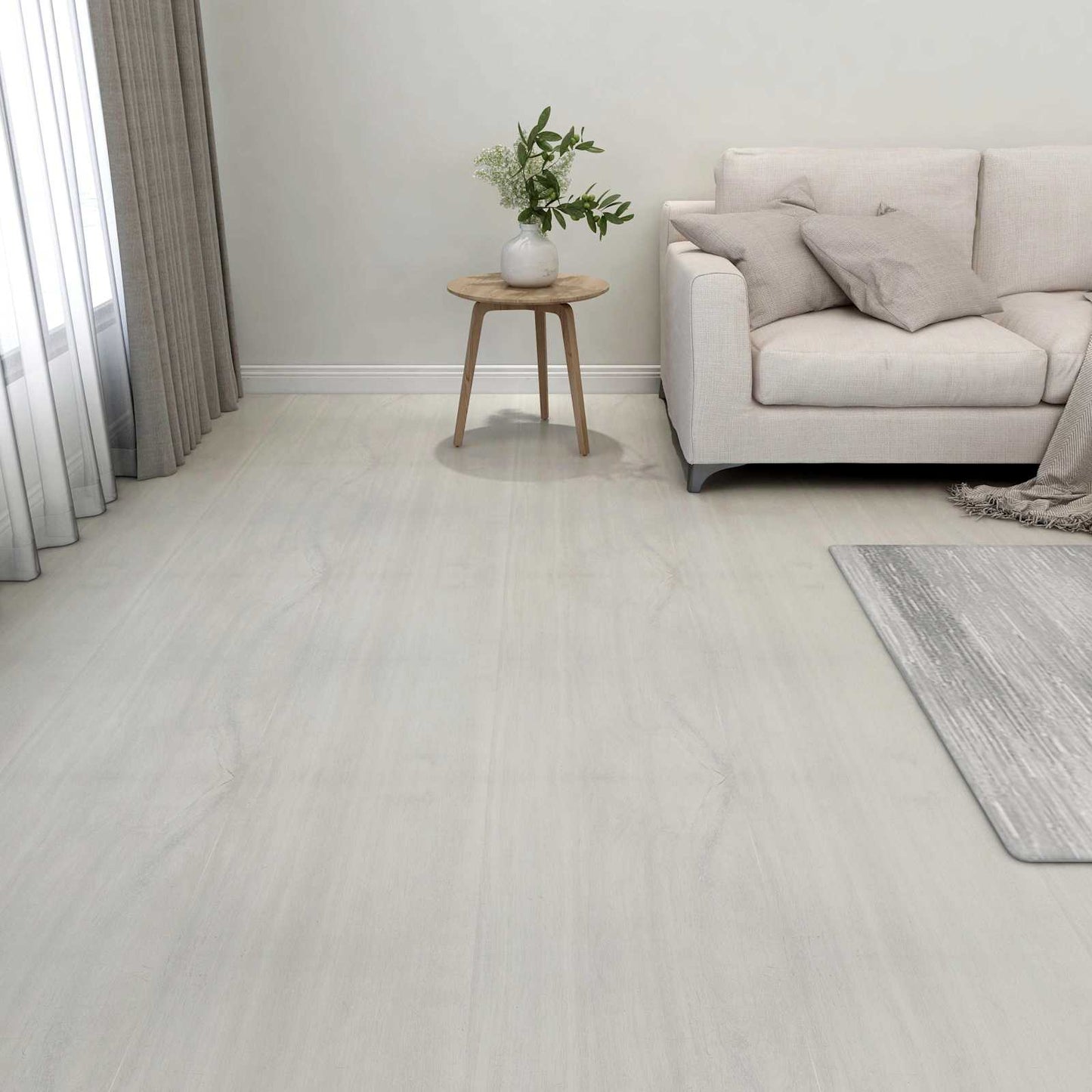 vidaXL Flooring Planks 55 pcs Cream 5.11 m² PVC
