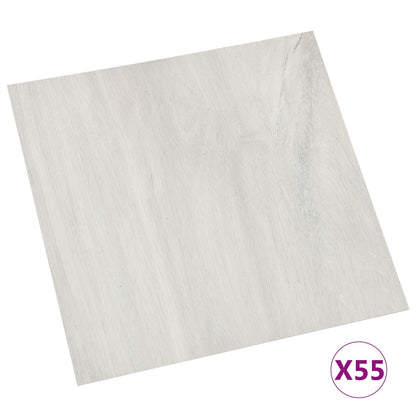 vidaXL Flooring Planks 55 pcs Cream 5.11 m² PVC