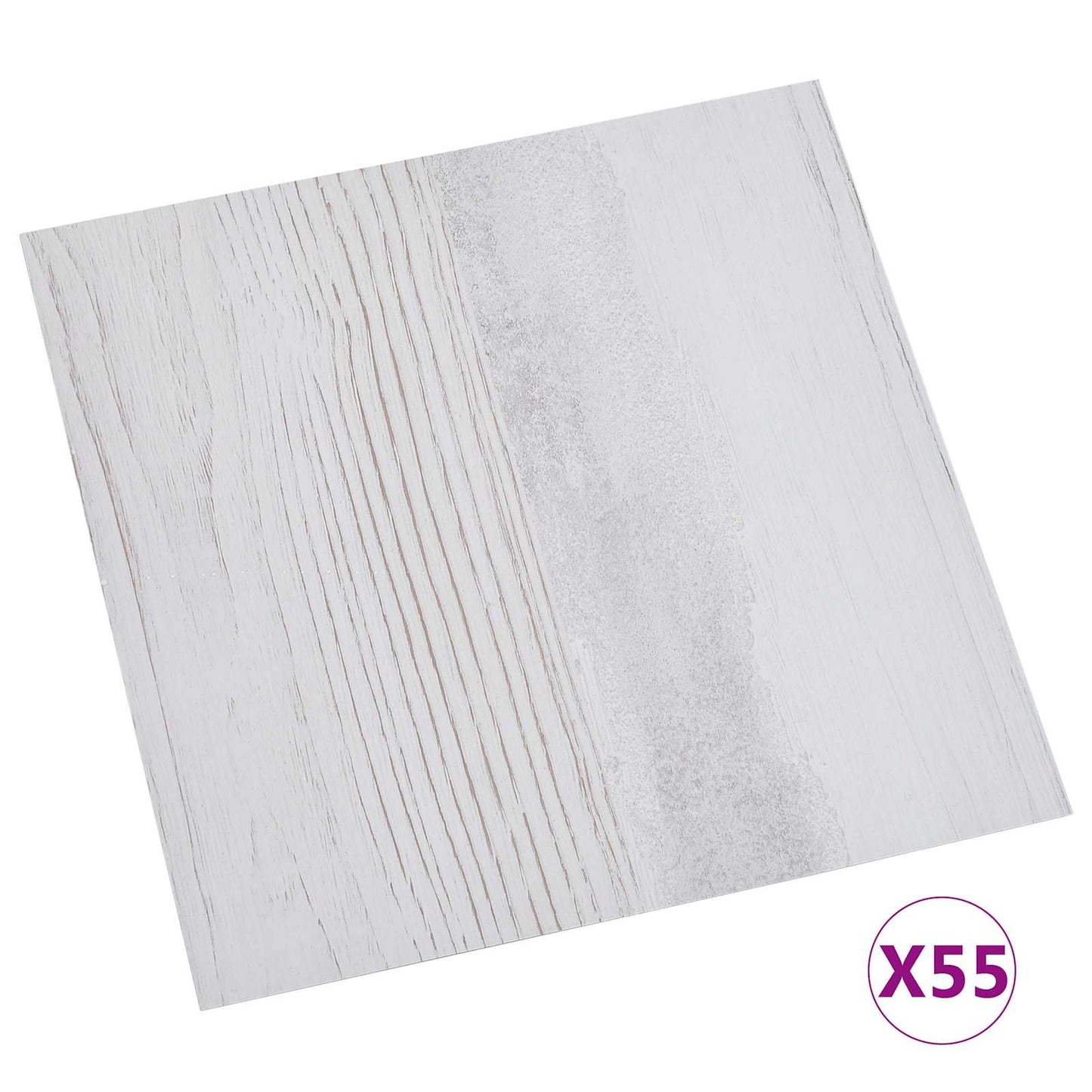 vidaXL Flooring Planks 5.11 m² 55 pcs PVC White and Light Grey