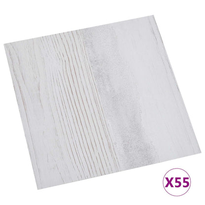 vidaXL Flooring Planks 5.11 m² 55 pcs PVC White and Light Grey