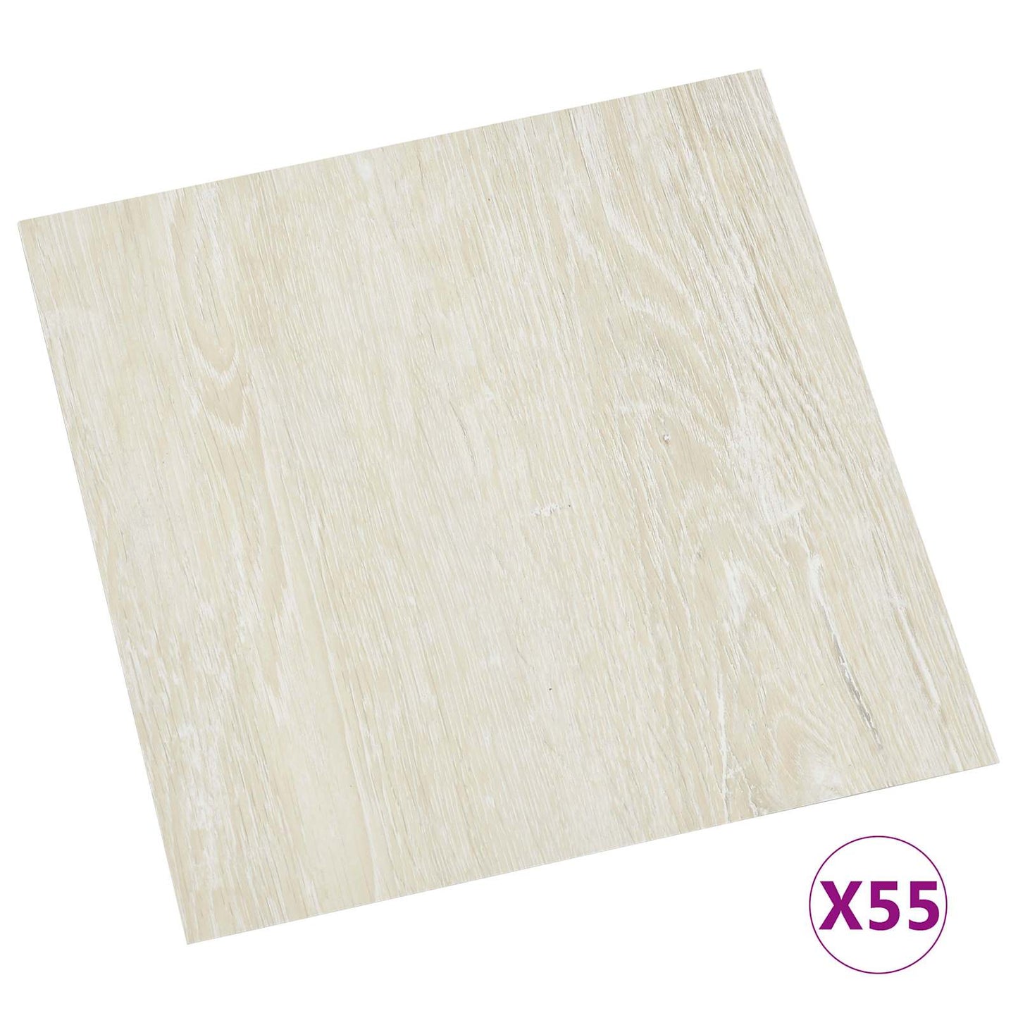 vidaXL Flooring Planks 5.11 m² 55 pcs PVC Cream White