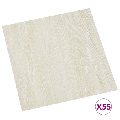 vidaXL Flooring Planks 5.11 m² 55 pcs PVC Cream White