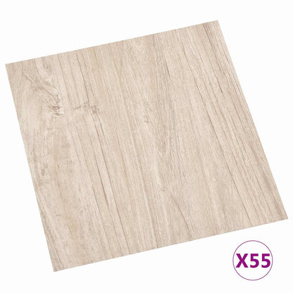 vidaXL Flooring Planks 5.11 m² 55 pcs PVC White and Wood Color