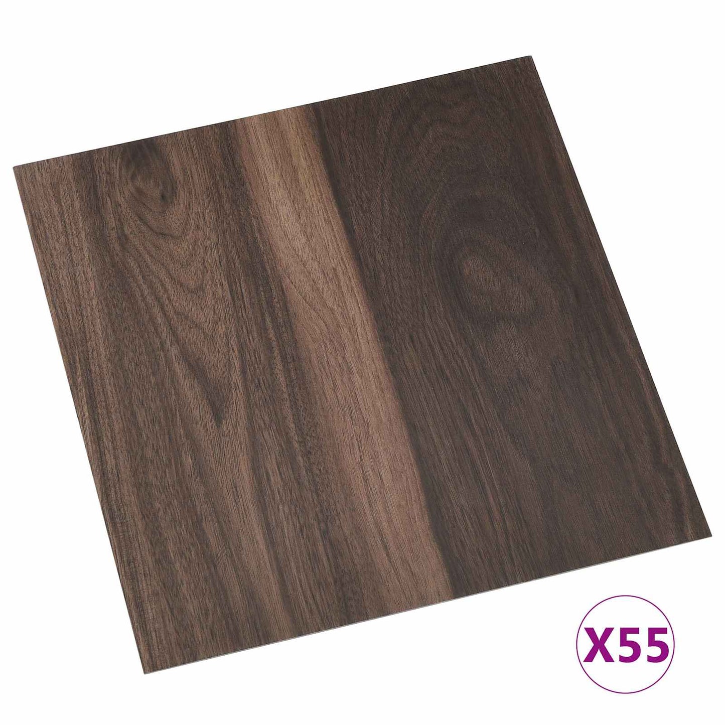 vidaXL Flooring Planks 55 pcs Dark Brown 5.11 m² PVC