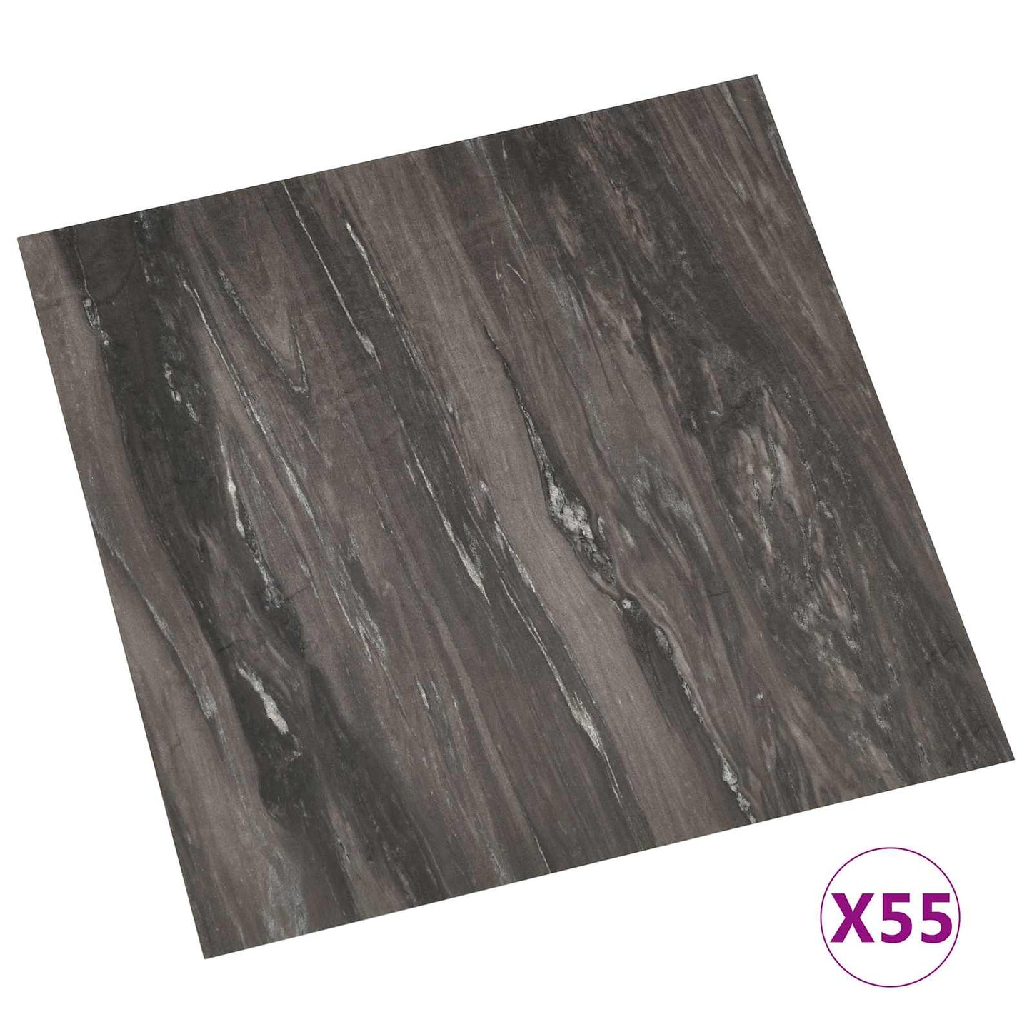 vidaXL Flooring Planks 55 pcs Dark Grey 5.11 m² PVC