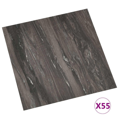 vidaXL Flooring Planks 55 pcs Dark Grey 5.11 m² PVC