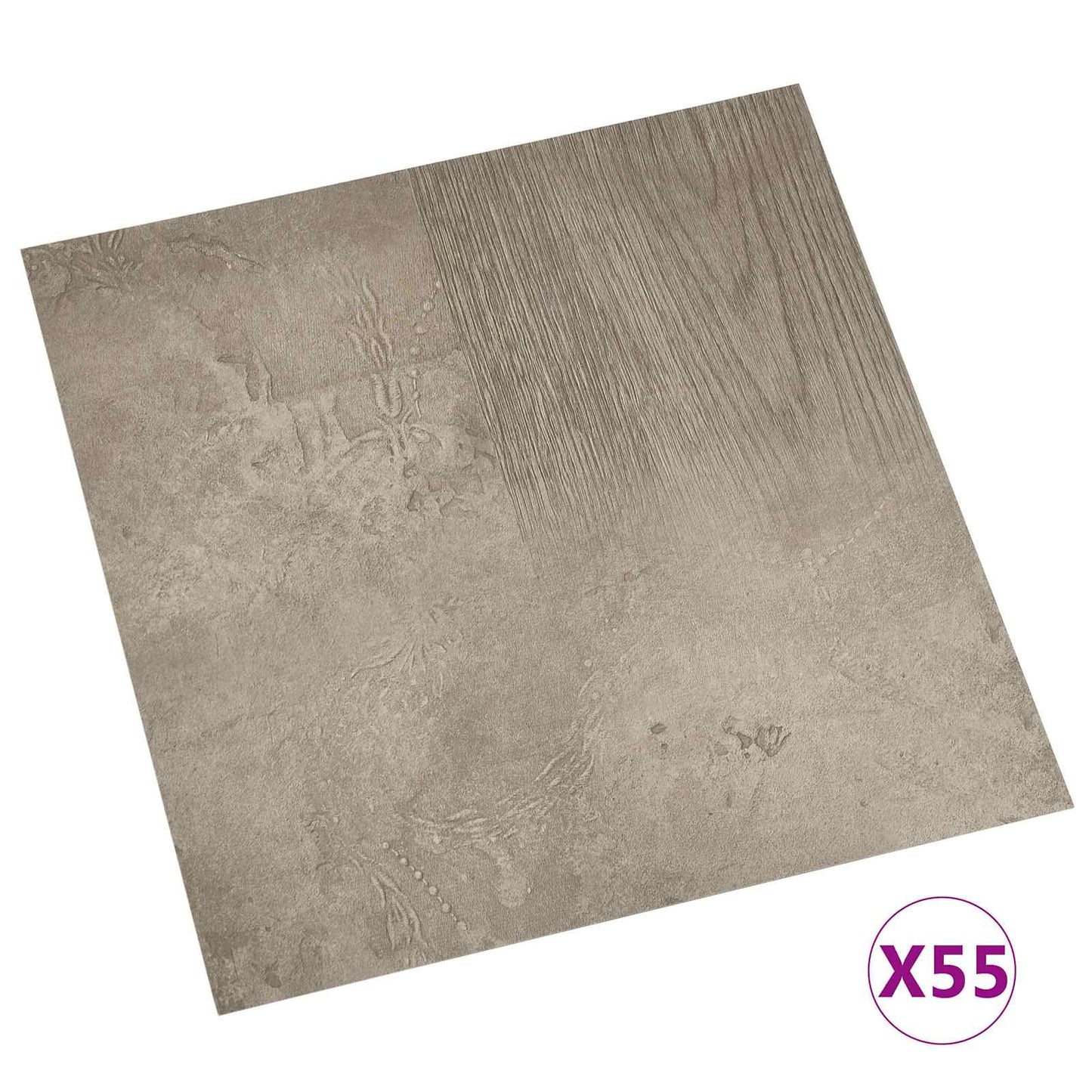 vidaXL Flooring Planks 5.11 m² 55 pcs PVC Dark Brown and Gray