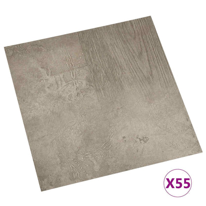 vidaXL Flooring Planks 5.11 m² 55 pcs PVC Dark Brown and Gray