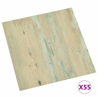 vidaXL Flooring Planks 5.11 m² 55 pcs PVC White and Light Brown