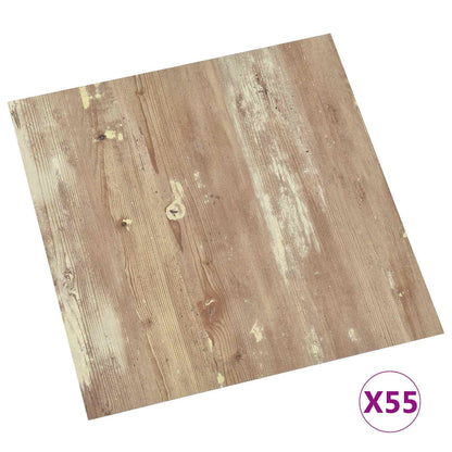 vidaXL Flooring Planks 5.11 m² 55 pcs PVC Cream and Light Brown