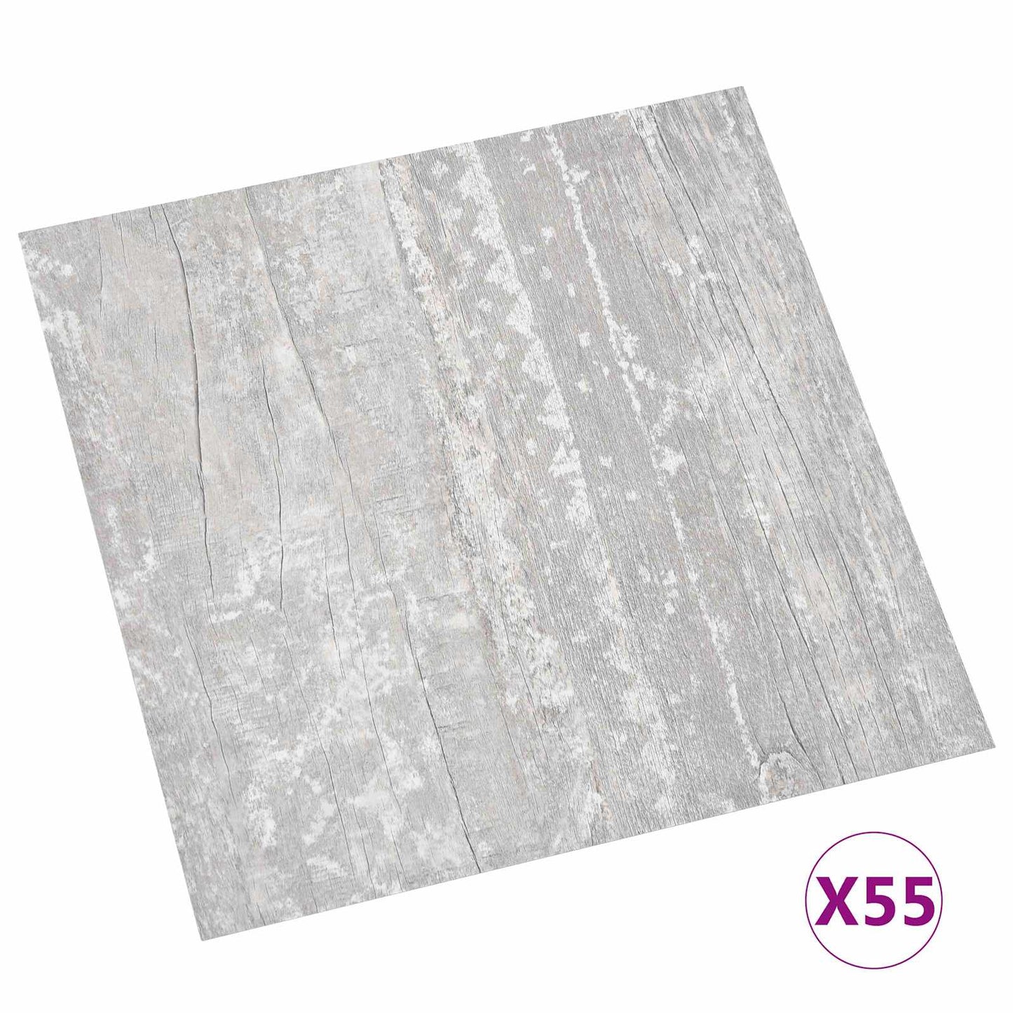 vidaXL Flooring Planks 5.11 m² 55 pcs PVC Light Grey and White