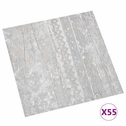 vidaXL Flooring Planks 5.11 m² 55 pcs PVC Light Grey and White