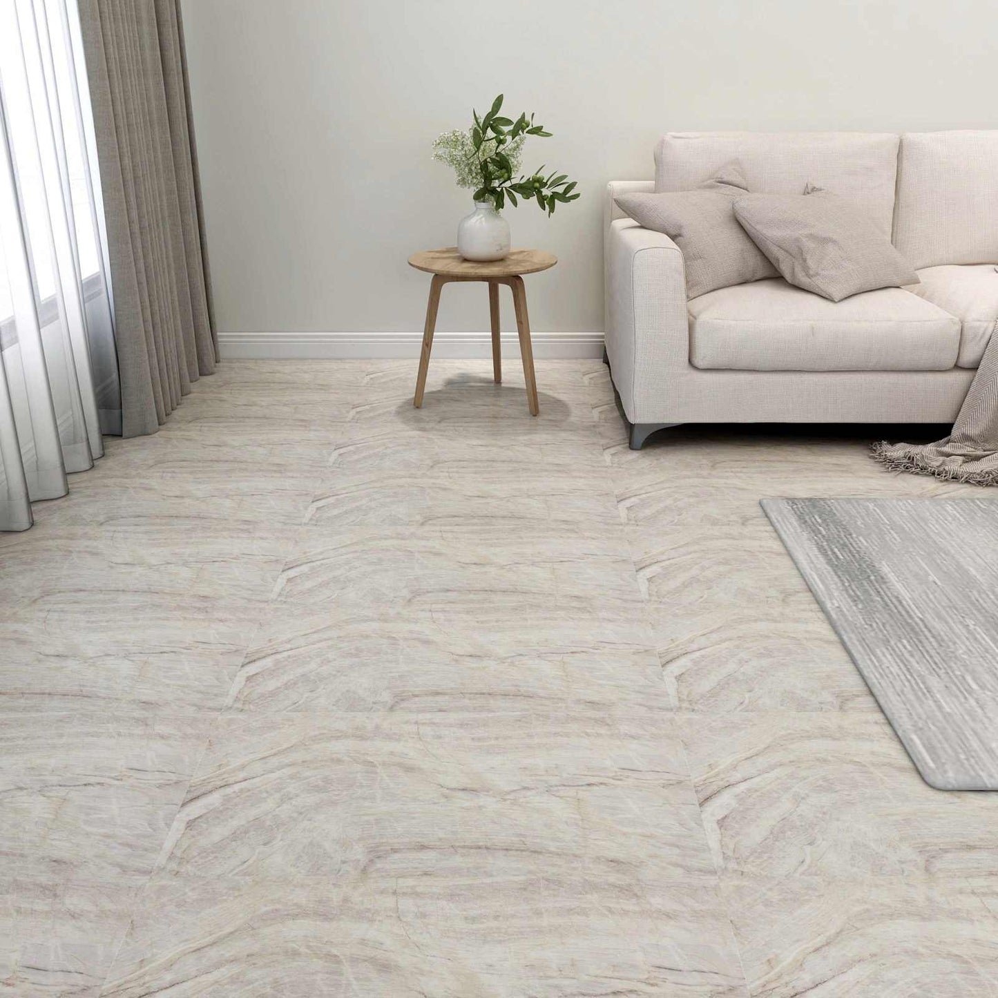 vidaXL Flooring Planks 5.11 m² 55 pcs PVC Brown and Beige