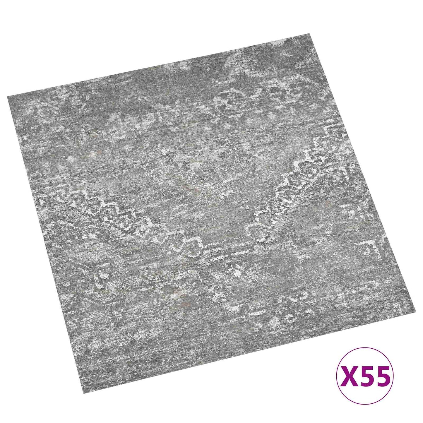 vidaXL Flooring Planks 55 pcs Concrete Grey 5.11 m² PVC