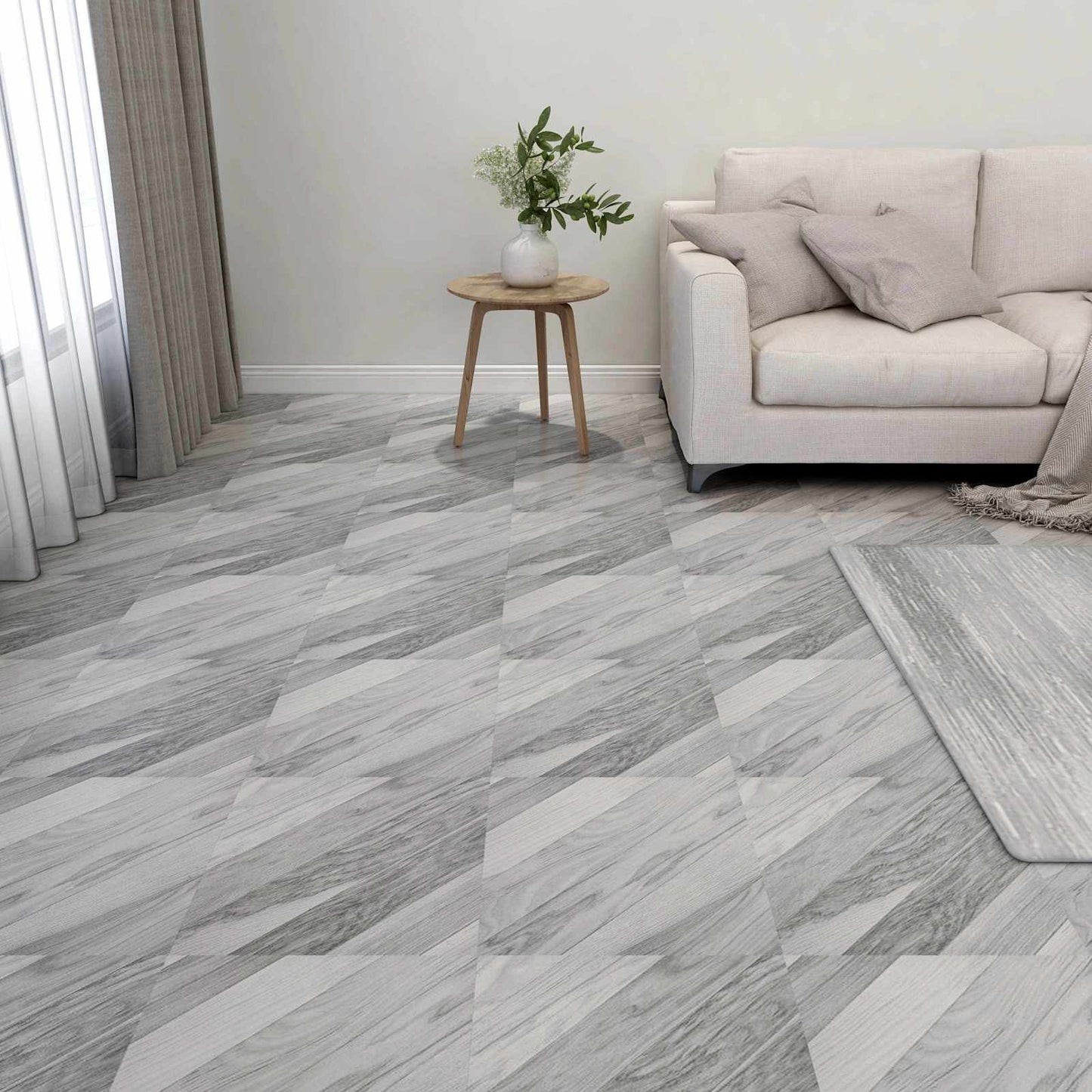 vidaXL Flooring Planks 55 pcs Grey 5.11 m² PVC