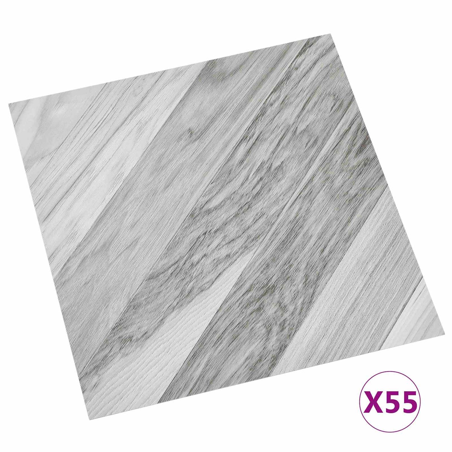 vidaXL Flooring Planks 55 pcs Grey 5.11 m² PVC