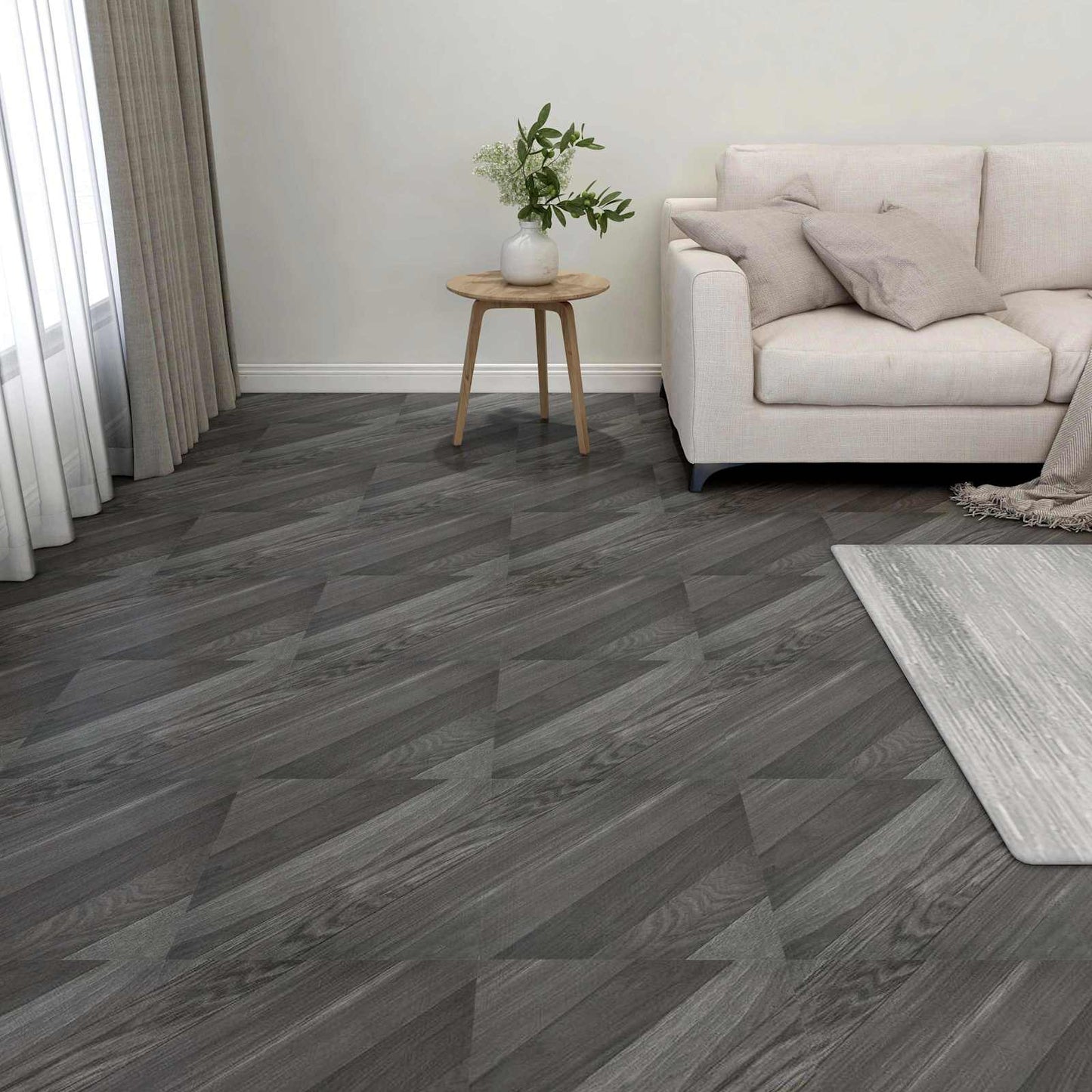 vidaXL Flooring Planks 55 pcs Grey 5.11 m² PVC