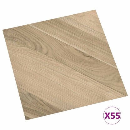 vidaXL Flooring Planks 55 pcs Brown 5.11 m² PVC