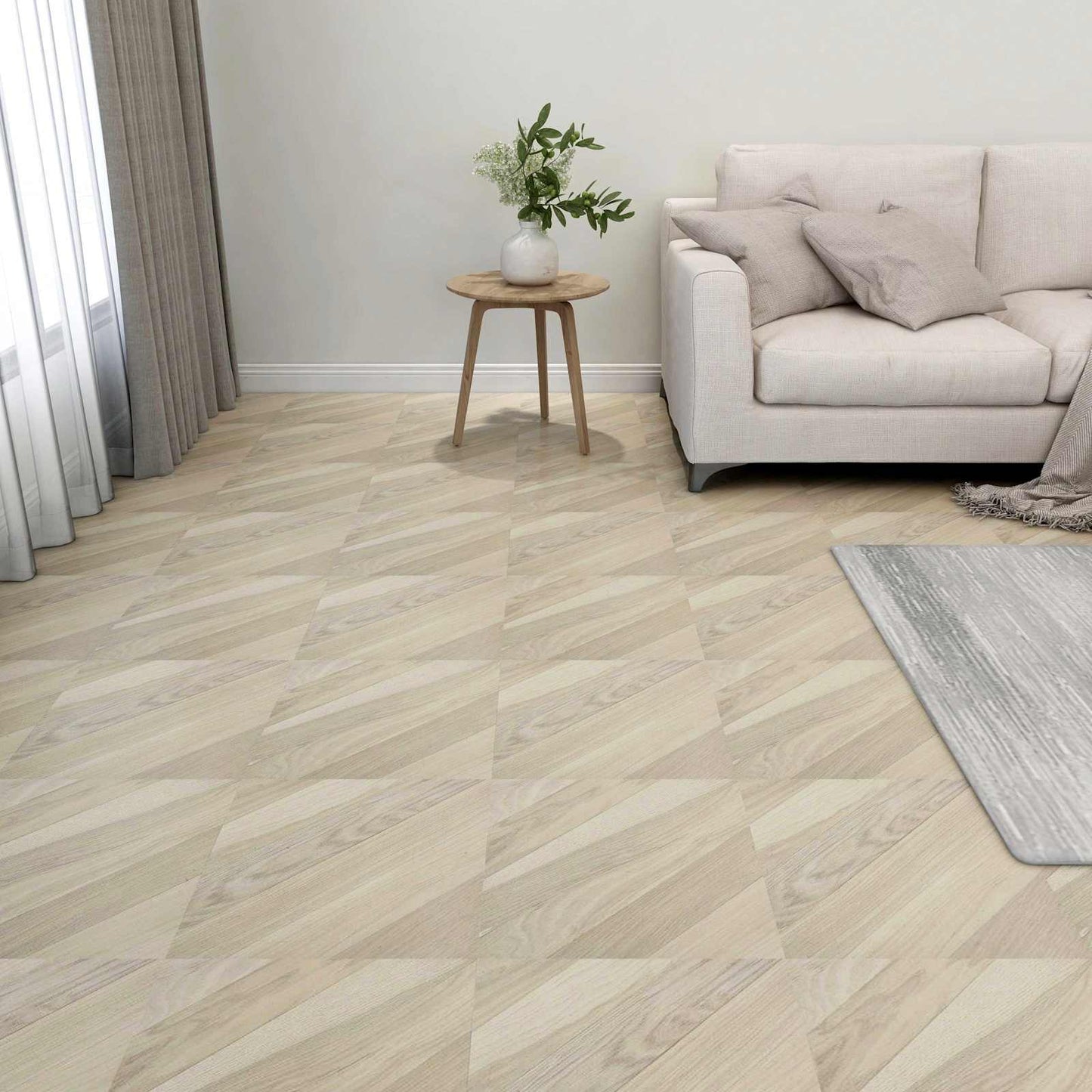 vidaXL Flooring Planks 55 pcs Beige 5.11 m² PVC