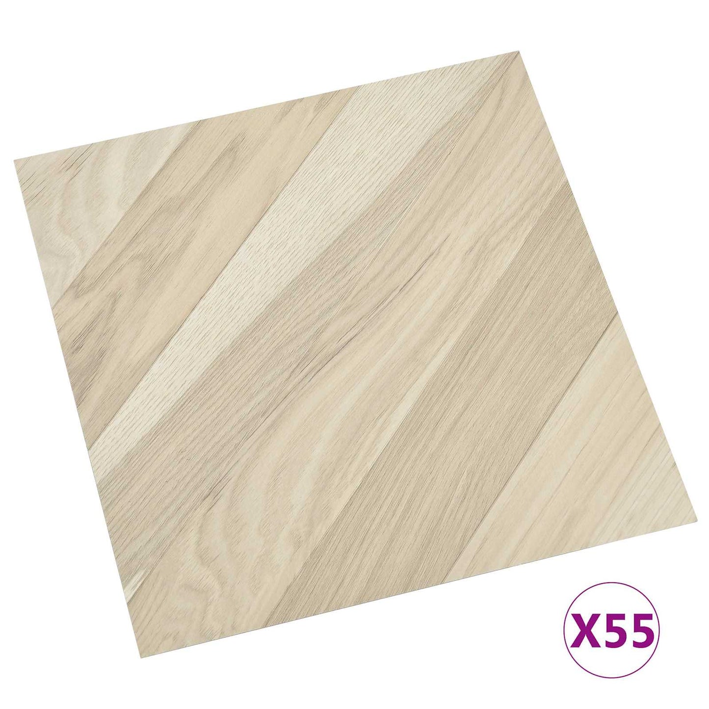 vidaXL Flooring Planks 55 pcs Beige 5.11 m² PVC