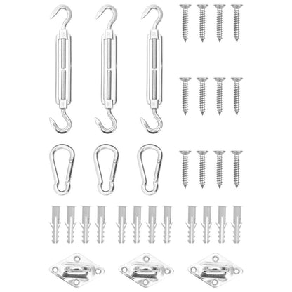310242 vidaXL 9 Piece Sunshade Sail Accessory Set Stainless Steel