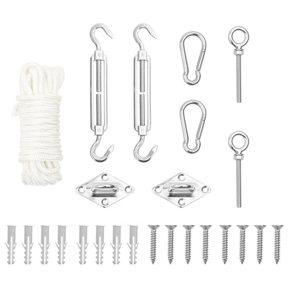 vidaXL 9 Piece Sunshade Sail Accessory Set Stainless Steel