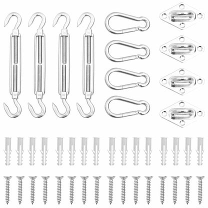 310245 vidaXL 12 Piece Sunshade Sail Accessory Set Stainless Steel
