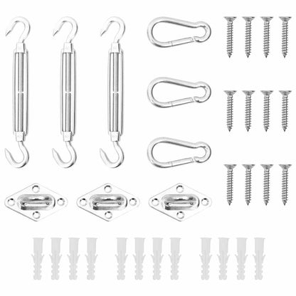 310246 vidaXL 9 Piece Sunshade Sail Accessory Set Stainless Steel