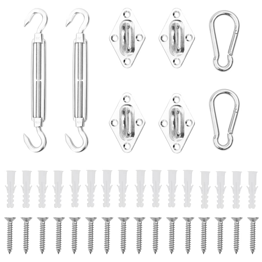 310247 vidaXL 8 Piece Sunshade Sail Accessory Set Stainless Steel