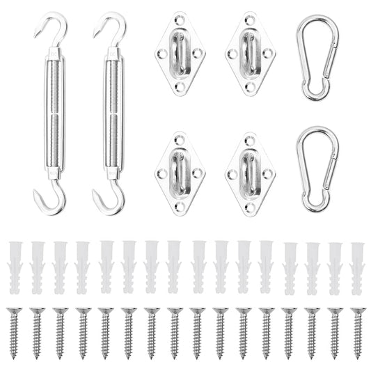 310247 vidaXL 8 Piece Sunshade Sail Accessory Set Stainless Steel