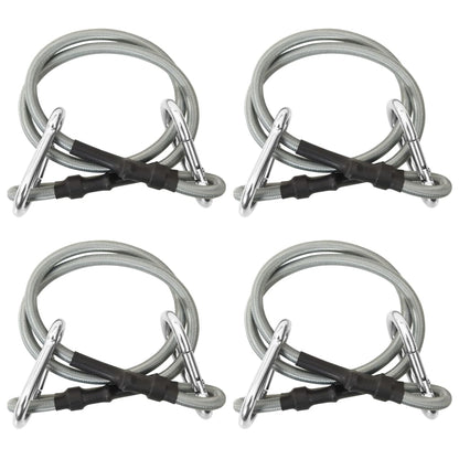 vidaXL Rope With Carabiner | Black and silver | Rubber | 70 cm long