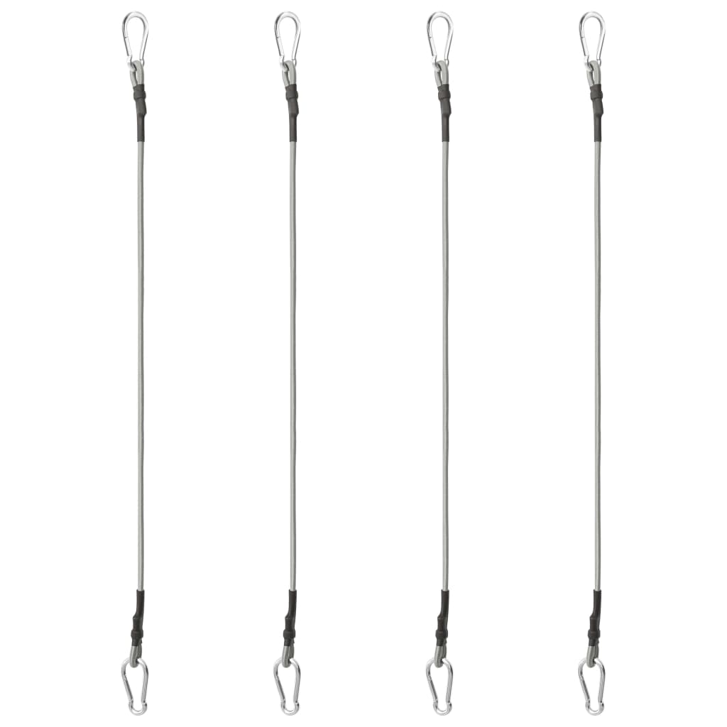 vidaXL Rope With Carabiner | Black and silver | Rubber | 70 cm long
