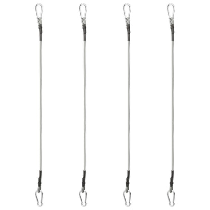 vidaXL Rope With Carabiner | Black and silver | Rubber | 70 cm long
