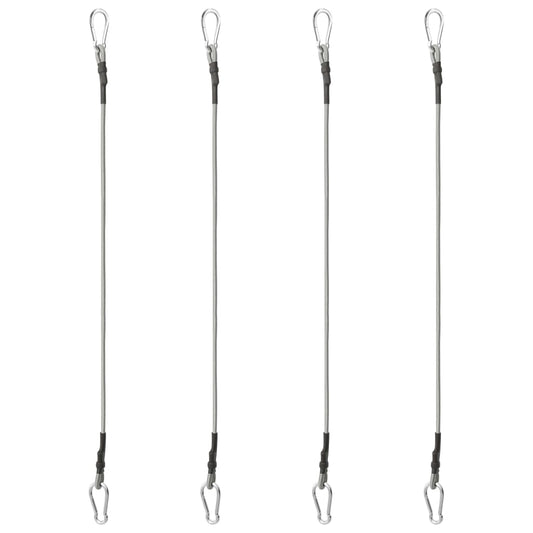 vidaXL Ropes with Carabiner 4 pcs Rubber