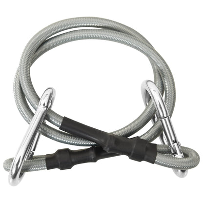 vidaXL Rope With Carabiner | Black and silver | Rubber | 70 cm long