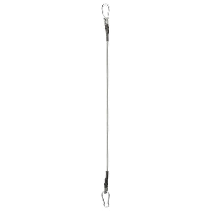 vidaXL Rope With Carabiner | Black and silver | Rubber | 70 cm long