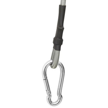 vidaXL Rope With Carabiner | Black and silver | Rubber | 70 cm long