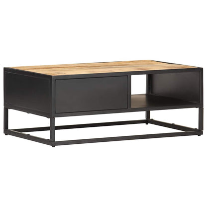 320946 vidaXL Coffee Table with Carved Door 90x55x36 cm Rough Mango Wood