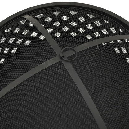 vidaXL Fire Pit with Poker 68 cm XXL Steel