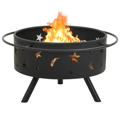vidaXL Fire Pit with Poker 76 cm XXL Steel