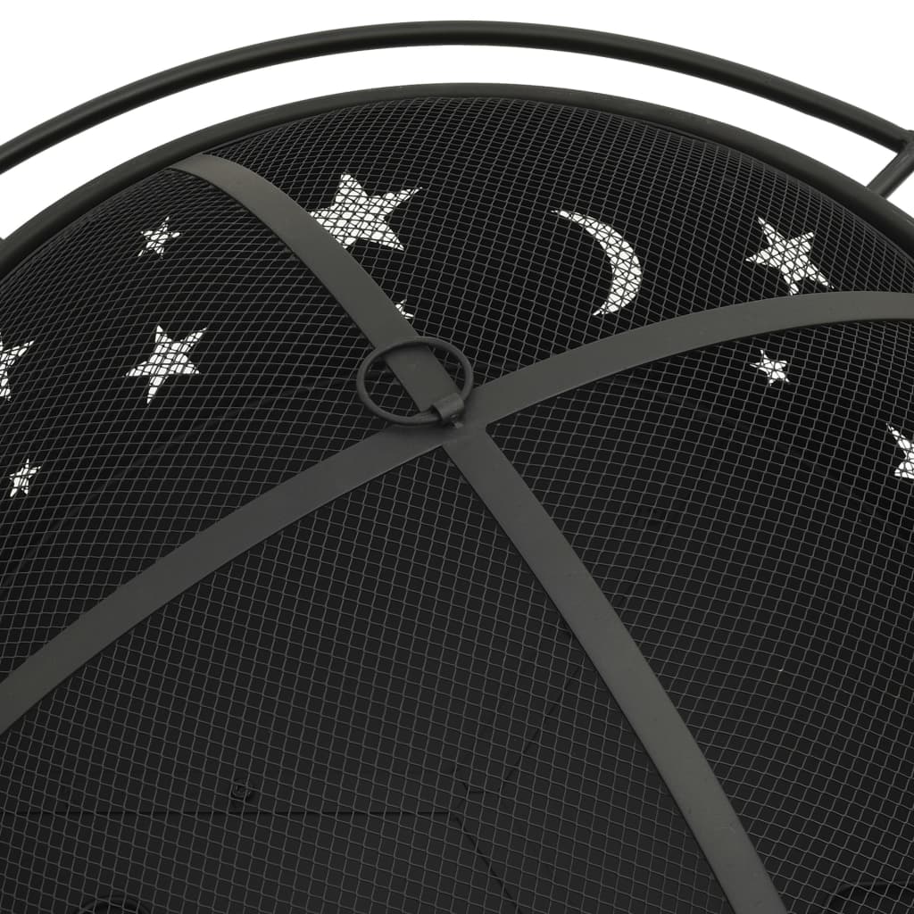 vidaXL Fire Pit with Poker 76 cm XXL Steel