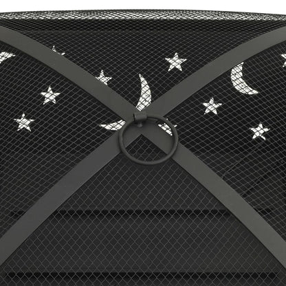 vidaXL Fire Pit with Poker 62 cm XXL Steel