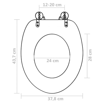vidaXL WC Toilet Seats with Lid 2 pcs MDF Beach Design