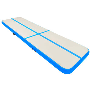 vidaXL Inflatable Gymnastics Mat with Pump 600x100x20 cm PVC Blue