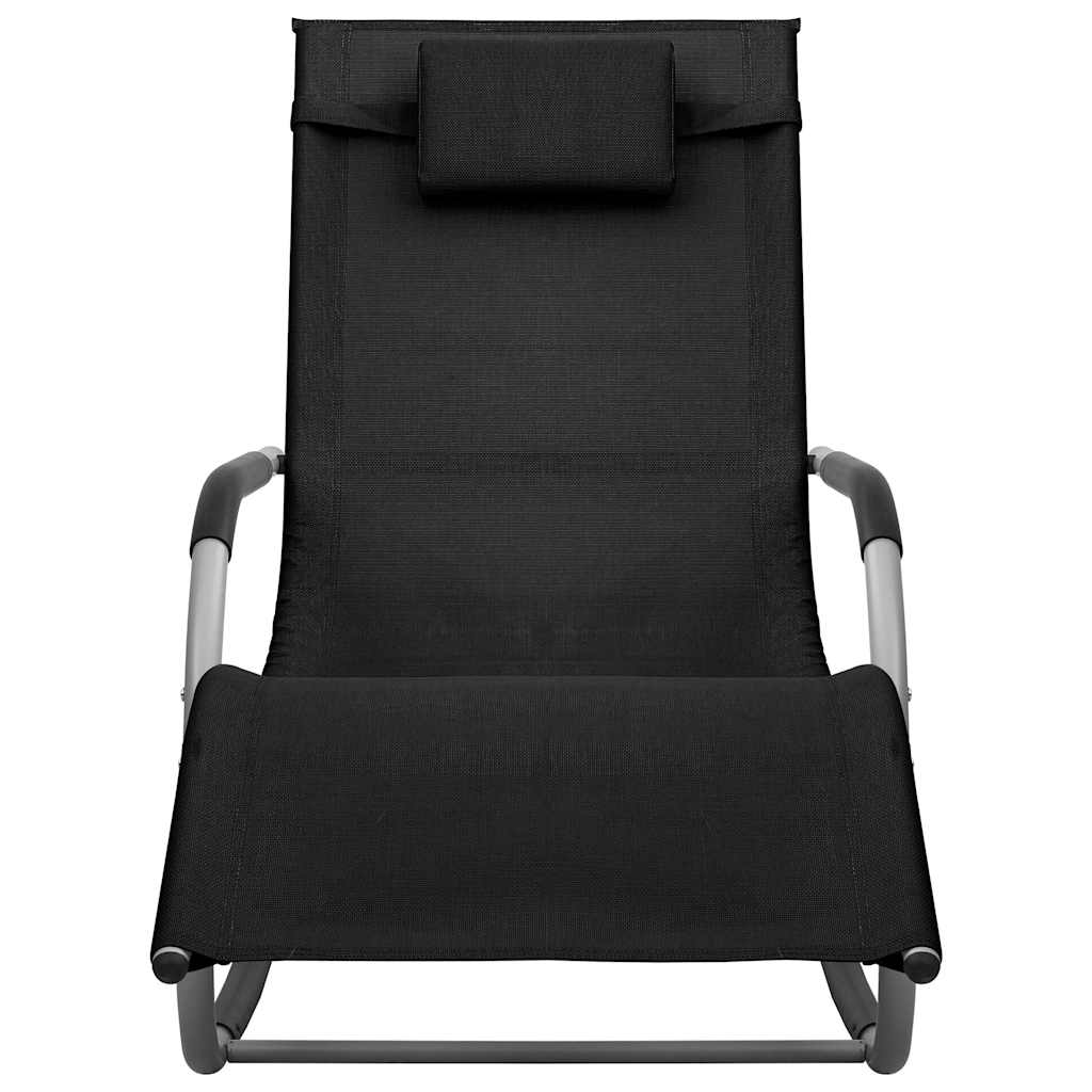 vidaXL Sun Lounger | Set of 2 | Black and Grey | Textilene | Standard