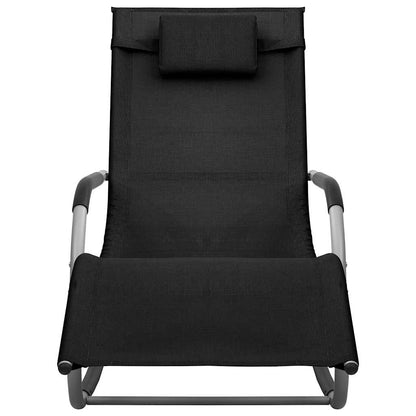 vidaXL Sun Lounger | Set of 2 | Black and Grey | Textilene | Standard