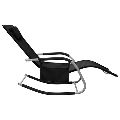 vidaXL Sun Lounger | Set of 2 | Black and Grey | Textilene | Standard