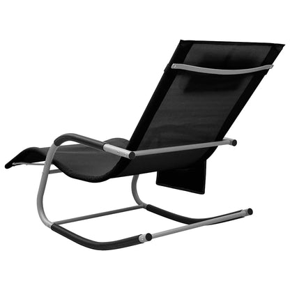 vidaXL Sun Lounger | Set of 2 | Black and Grey | Textilene | Standard